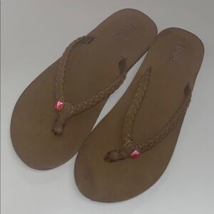 Flojos Brown Braided Sandals size 9